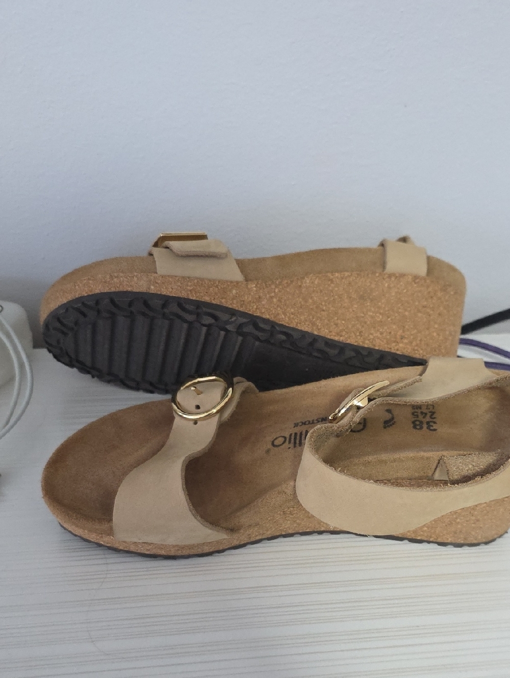 Birkenstock Tan Wedge Sandals